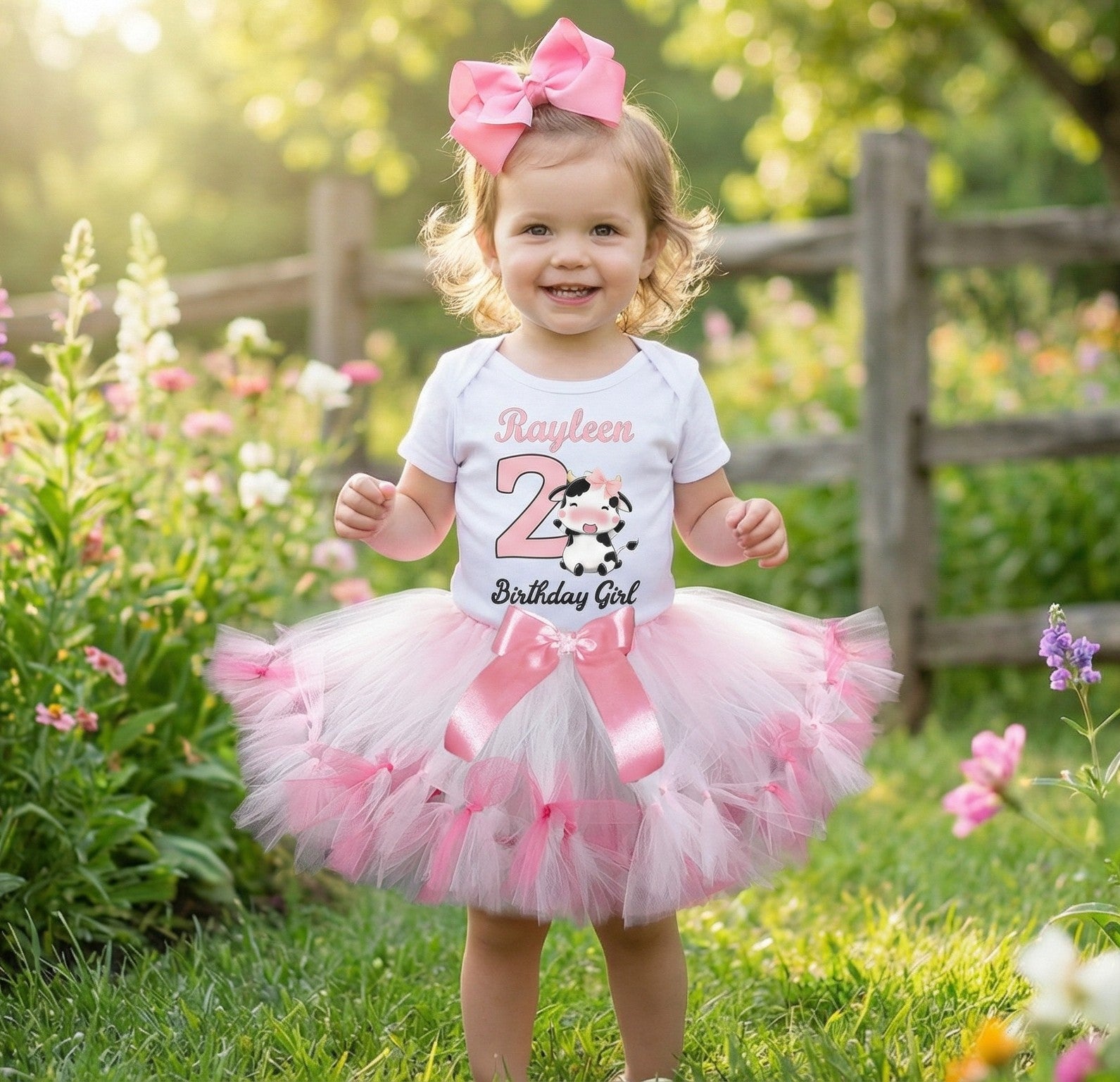 Cute little Cow Farm Barn Animal Tutu Set Girls Personalized Custom Wh – Personalizee