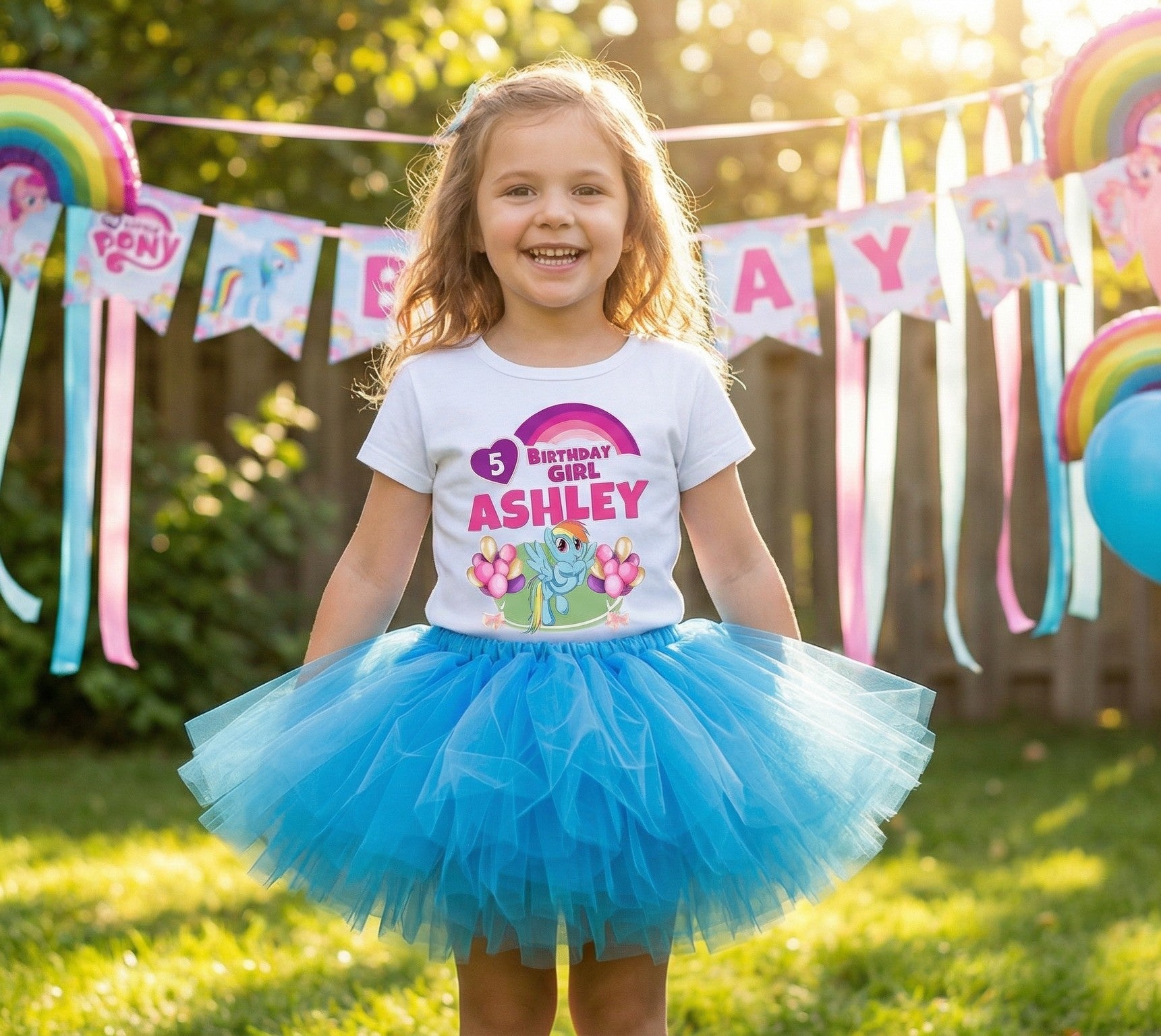 My Little Pony Rainbow Dash Tutu Set Girls Personalized Custom Blue Tu – Personalizee