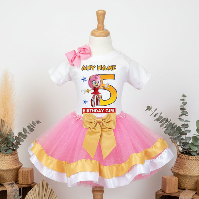 amy rose party dress Sonic the Hedgehog Movie Tutu Set Girls Personalized Custom P – Personalizee Color:Wht/Multi Floral Women House Dress Knee 3m Shoes sold separately Adult