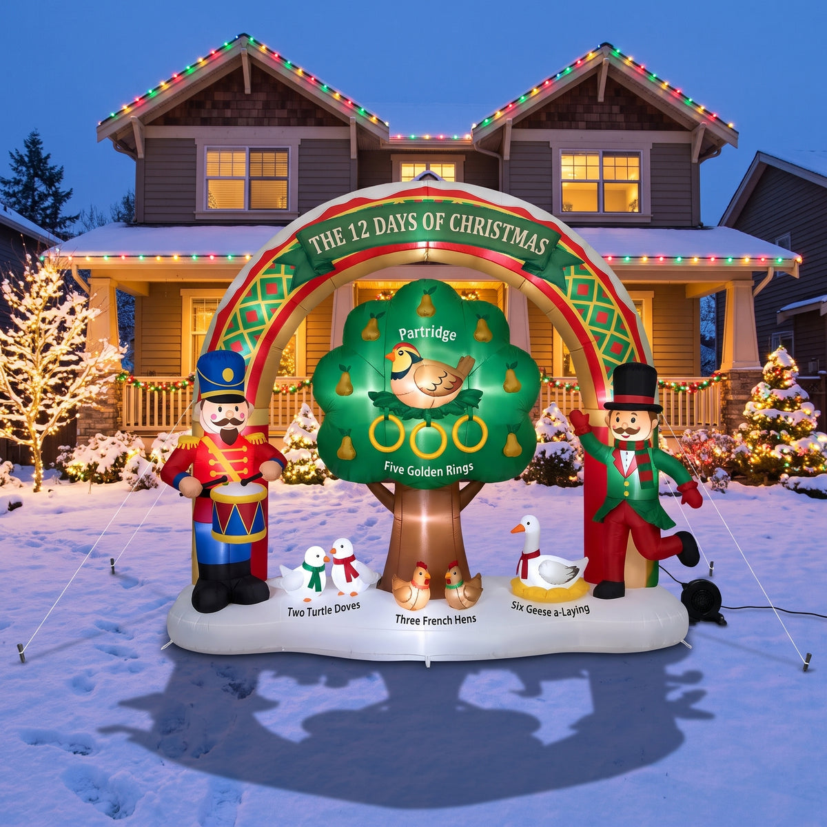 The Twelve Days of Christmas Colossal 10-Foot Illuminated Holiday Archway Inflatable Scene Christmas Decor Yard Prop