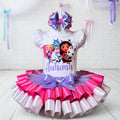 Kitties Gabby's Dollhouse Tutu Set Girls Personalized Custom Purple White Pink Ribbon Sewn Trim Tutu Outfit Dress Theme Cake Smash Birthday Party