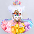Baby Princesses Tutu Set Girls Personalized Custom Pink Blue Purple Yellow Ribbon Sewn Trim Tutu Outfit Dress Theme Cake Smash Birthday Party