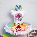 Trolls Poppy and Rainbow Tutu Set Girls Personalized Custom Multicolor Ribbon Sewn Trim Tutu Outfit Dress Theme Cake Smash Birthday Party