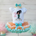 Wreck it Ralph Vanellope Tutu Set Girls Personalized Custom Orange aqua Blue Ribbon Sewn Trim Tutu Outfit Dress Theme Cake Smash Birthday Party