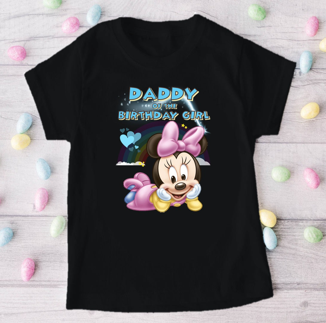 Baby Minnie Personalized Custom Black Family T-Shirt or Onesie Pack Theme Cake Smash Birthday Party