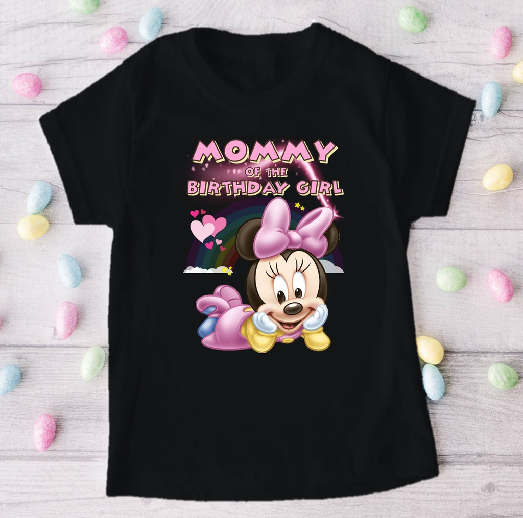 Baby Minnie Personalized Custom Black Family T-Shirt or Onesie Pack Theme Cake Smash Birthday Party