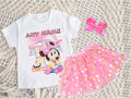 Baby Minnie Tutu Set Girls Personalized Custom Pink Gold Polka Dots Tutu Outfit Dress Theme Cake Smash Birthday Party