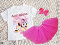 Baby Minnie Tutu Set Girls Personalized Custom Hot Pink 3 Layer Tutu Outfit Dress Theme Cake Smash Birthday Party