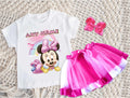Baby Minnie Tutu Set Girls Personalized Custom Hot Pink White Pink Ribbon Tutu Outfit Dress Theme Cake Smash Party