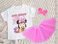 Baby Minnie Tutu Set Girls Personalized Custom Pink 3 Layer Tutu Outfit Dress Theme Cake Smash Party