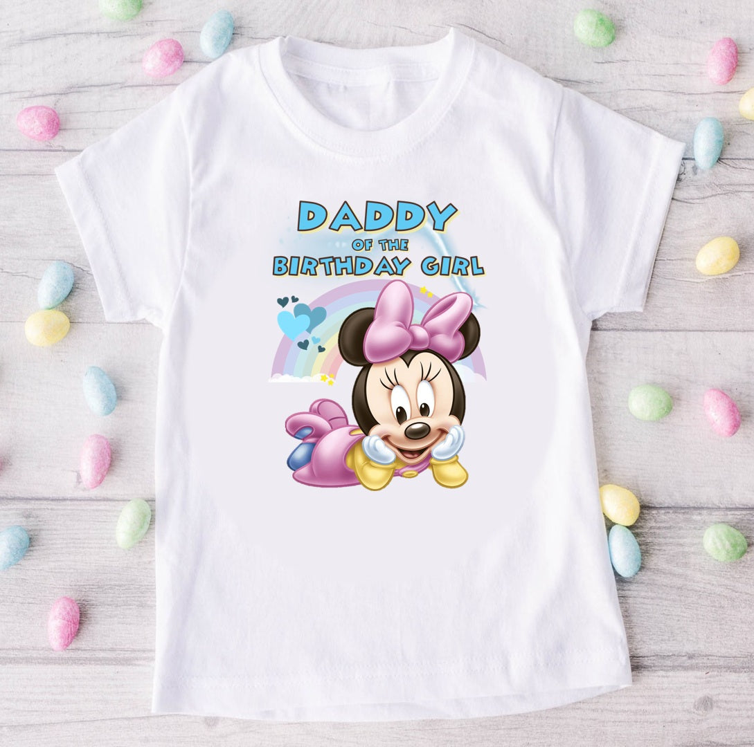 Baby Minnie Personalized Custom White Family T-Shirt or Onesie Pack Theme Cake Smash Birthday Party