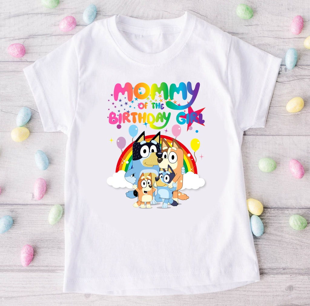 Bluey and Bingo Hug Personalized Custom White Family T-Shirt or Onesie Pack Theme Cake Smash Birthday Party