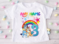 Bluey and Bingo Hug Personalized Custom White T-Shirt or Onesie Theme Cake Smash Birthday Party