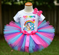 Bluey and Bingo Hug Tutu Set Girls Personalized Custom Hot Pink Blue Purple Tutu Outfit Dress Theme Cake Smash Birthday Party