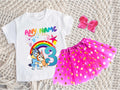 Bluey and Bingo Hug Tutu Set Girls Personalized Custom Hot Pink Gold Polka Dots Tutu Outfit Dress Theme Cake Smash Birthday Party