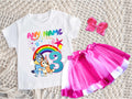 Bluey and Bingo Hug Tutu Set Girls Personalized Custom Hot Pink White Pink Ribbon Tutu Outfit Dress Theme Cake Smash Birthday Party