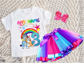 Bluey and Bingo Hug Tutu Set Girls Personalized Custom Hot Pink Blue Purple Ribbon Tutu Outfit Dress Theme Cake Smash Birthday Party
