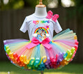 Bluey and Bingo Hug Tutu Set Girls Personalized Custom Rainbow Ribbon Sewn Trim Tutu Outfit Dress Theme Cake Smash Party