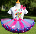 Bluey and Bingo Hug Tutu Set Girls Personalized Custom Hot Pink Blue Purple Ribbon Sewn Trim Tutu Outfit Dress Theme Cake Smash Party