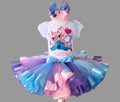 Stitch Angel Tutu Set Girls Personalized Custom Pink Purple Blue Ribbon Sewn Trim Tutu Outfit Dress Theme Cake Smash Birthday Party