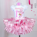 Care Bears Cheer Bear Tutu Set Girls Personalized Custom Pink Ribbon Sewn Trim Tutu Outfit Dress Theme Cake Smash Birthday Party