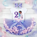 Doc McStuffins Tutu Set Girls Personalized Custom Light Purple Pink Ribbon Sewn Trim Tutu Outfit Dress Theme Cake Smash Birthday Party