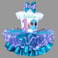 Finding Dory Tutu Set Girls Personalized Custom Blue Purple Ribbon Sewn Trim Tutu Outfit Dress Theme Cake Smash Birthday Party