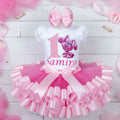 Blue's Clues Magenta Tutu Set Girls Personalized Custom Hot Pink Light Pink Ribbon Sewn Trim Tutu Outfit Dress Theme Cake Smash Birthday Party
