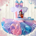 Ms Rachel Tutu Set Girls Personalized Custom Pink Purple Blue Ribbon Sewn Trim Tutu Outfit Dress Theme Cake Smash Birthday Party