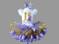 Princess Rapunzel Tutu Set Girls Personalized Custom Purple Gold Ribbon Sewn Trim Tutu Outfit Dress Theme Cake Smash Birthday Party