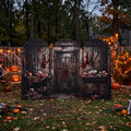 7.2ft Backwoods Slaughterhouse Theme Halloween Arch Fabric Backdrop Cover - Multi-Panel Event Backdrop Decor Prop