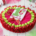 Strawberry Shortcake Tutu Set Girls Personalized Custom Hot Pink Lime Red Polka Dot Ribbon Sewn Trim Tutu Outfit Dress Theme Cake Smash Birthday Party