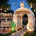 Boho Bohemian Llama Theme Premium 10' x 10' Birthday House Inflatable Blow Up Walk-Through Archway Experience Decor Prop
