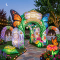 Butterfly Garden Theme Premium 10' x 10' Birthday House Inflatable Blow Up Walk-Through Archway Experience Decor Prop