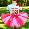 Curious George Tutu Set Girls Personalized Custom Hot Pink White Pink Tutu Outfit Dress Theme Cake Smash Birthday Party