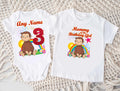 Curious George Personalized Custom White Family T-Shirt or Onesie Pack Theme Cake Smash Birthday Party
