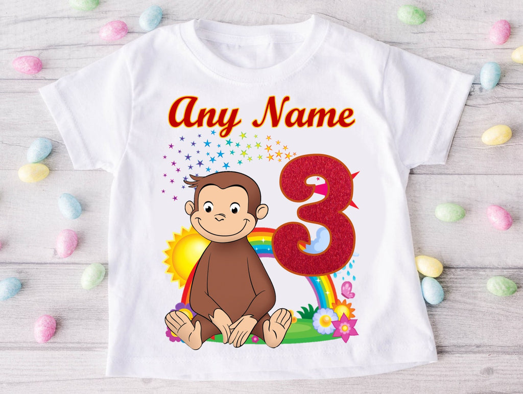 Curious George Tutu Set Girls Personalized Custom Rainbow Tutu Outfit Dress Theme Cake Smash Birthday Party