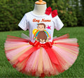 Curious George Tutu Set Girls Personalized Custom Red Pink Gold Tutu Outfit Dress Theme Cake Smash Party