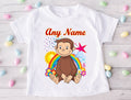 Curious George Personalized Custom White T-Shirt or Onesie Theme Cake Smash Party