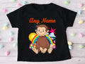 Curious George Personalized Custom Black T-Shirt or Onesie Theme Cake Smash Party