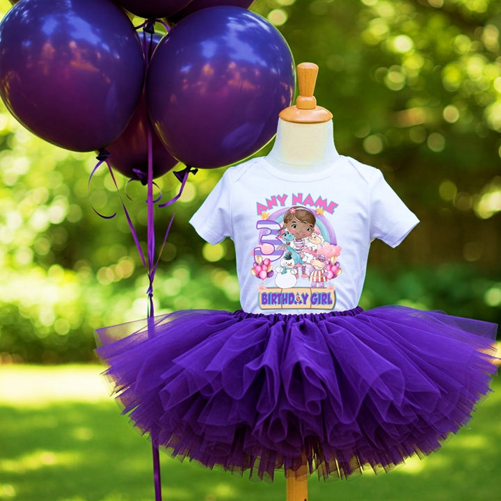 Doc McStuffins Tutu Set Girls Personalized Custom Purple Tutu Outfit Dress Theme Cake Smash Birthday Party