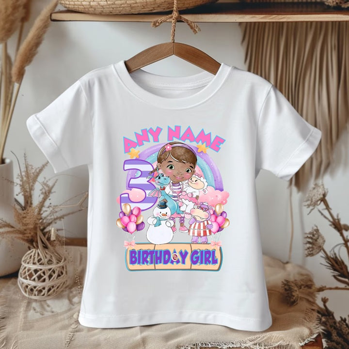 Doc McStuffins Personalized Custom White T-Shirt or Onesie Theme Cake Smash Birthday Party
