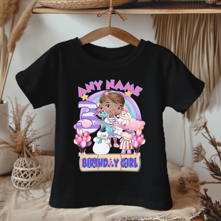 Doc McStuffins Personalized Custom Black T-Shirt or Onesie Theme Cake Smash Birthday Party