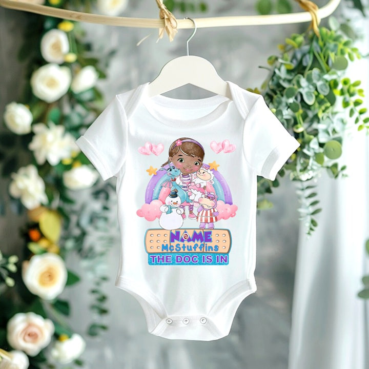 Doc McStuffins Personalized Custom White T-Shirt or Onesie Theme Cake Smash Party