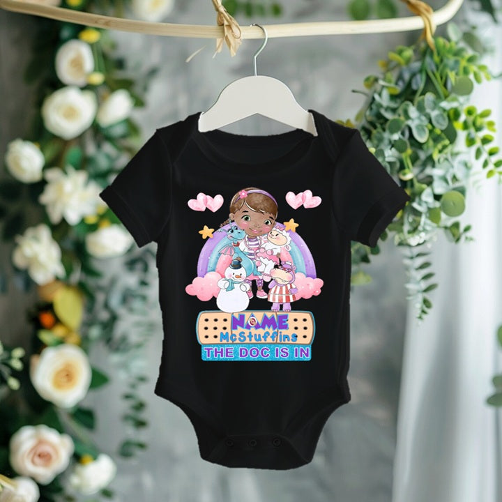 Doc McStuffins Personalized Custom Black T-Shirt or Onesie Theme Cake Smash Party