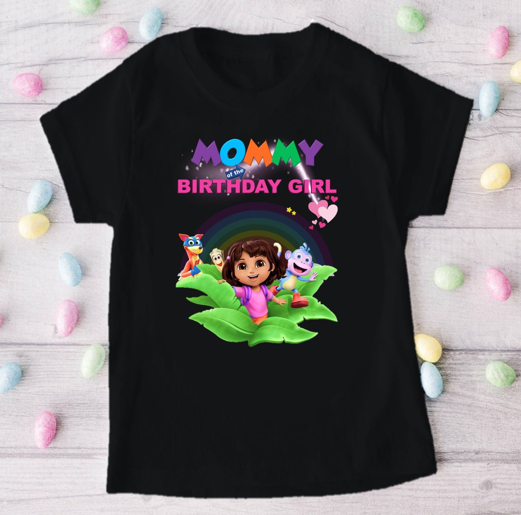 Dora the Explorer Personalized Custom Black Family T-Shirt or Onesie Pack Theme Cake Smash Birthday Party