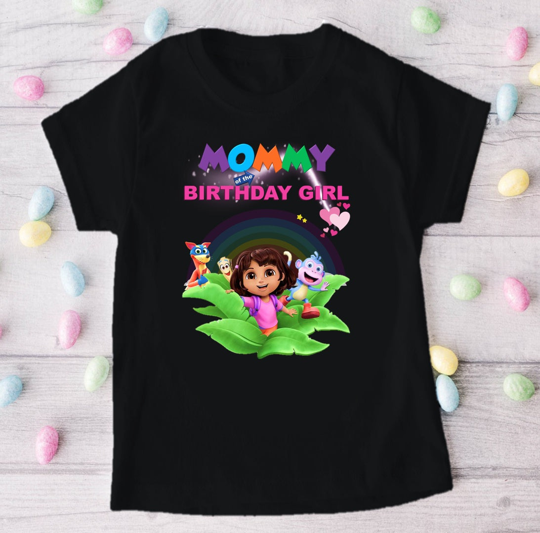 Dora the Explorer Personalized Custom Black Family T-Shirt or Onesie Pack Theme Cake Smash Birthday Party