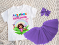Dora the Explorer Tutu Set Girls Personalized Custom Purple 3 Layer Tutu Outfit Dress Theme Cake Smash Party