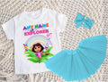 Dora the Explorer Tutu Set Girls Personalized Custom Blue 3 Layer Tutu Outfit Dress Theme Cake Smash Party