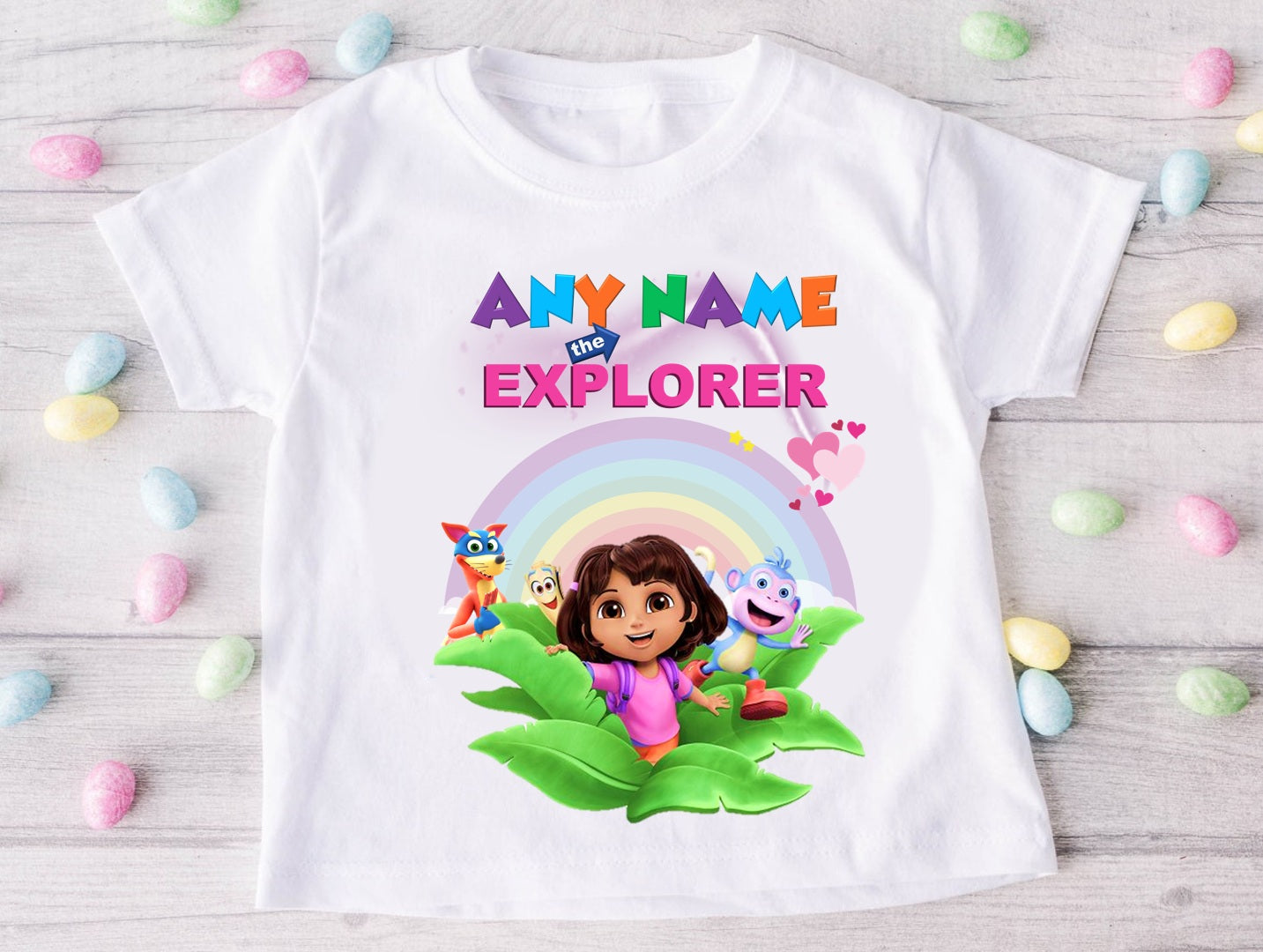Dora the Explorer Tutu Set Girls Personalized Custom Hot Pink Gold Polka Dots Tutu Outfit Dress Theme Cake Smash Party
